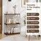 Walnut 3 Tier Storage Rack Open Shelf Metal Frame Bookcase for Small Spaces